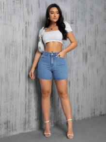 SHEIN Essnce Damen Lässig Denim Shorts für Alltags-Outfits