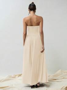 COSMINA Women V-Neck Elegant Bustier Corset Maxi Old Money Style Elegant Dress With Oversized Old Money Style Elegant Dress For Formal Occasions FAll