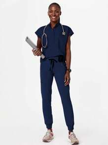 HOMEYEE Uniformkittel-Set mit Stehkragen, retro professionelle Pendler Business Sport Zweiteiler