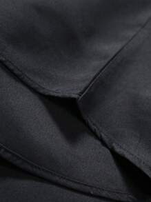 Manfinity Mode Men's Spring/Summer Solid Color Long Sleeve Shirt, Suitable For Daily Business And Travel (Unbranded), Black Dress Men Shirts, Plain Black Shirt Men, For Fall - Black - View 6