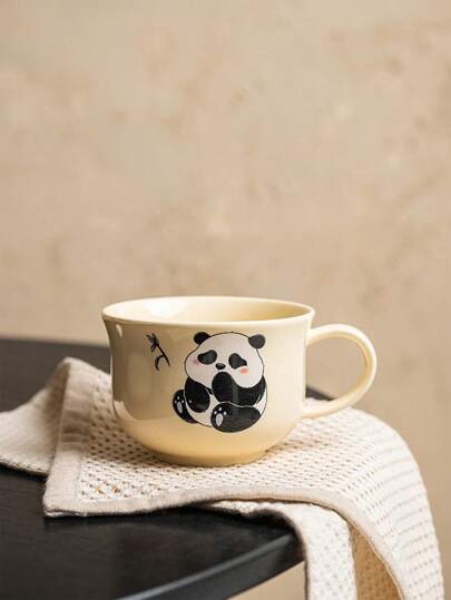 1pc Lovely Animal Printed Ceramic Mug For Cereal Milk Breakfast, Coffee, Drinking Water