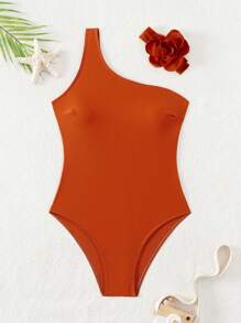 Maillot de bain d'une seule pièce pour filles adolescentes à couleur unie avec collier, costume de baignade pour plage d'été