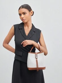 BizChic Fashionable Women's Large Capacity Bucket Bag Handbag - Multicolor - View 3