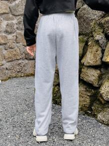 Tween Girl Casual Knitted Straight-Leg Trousers - Light Grey - View 2