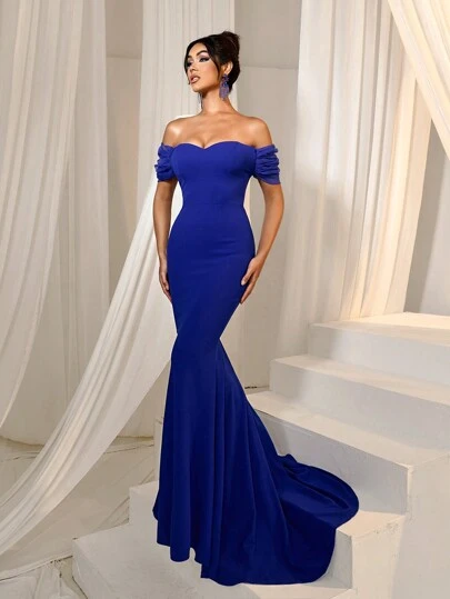 Faeriesty 露肩侧垂坠婚纱优雅新娘礼服，新娘