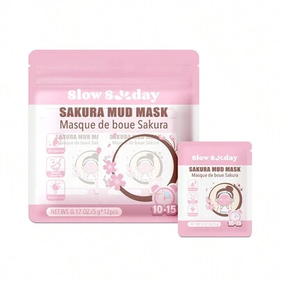 SlowSunday Sakura Mud Mask, CLay Mask, Face Mask, Oil Control, Brightening,Remove Blackheads, Shrink Pores,  K Beauty, Ideal For Party, Suitable For Summer