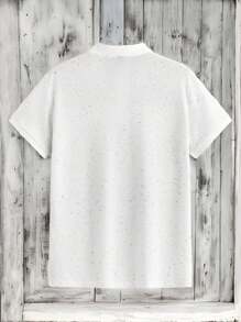 Manfinity Homme Men's Solid Color Short Sleeve Polo Shirt With Pocket Design And Single-Breasted Buttons, Summer