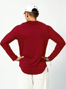 Manfinity Sport Corelite Boyfriend Style Men's Sporty Round Neck Casual Long Sleeve Daily Tee Workout Tops Fall Breathable