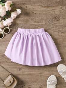 SHEIN Váy bất đối xứng màu trơn thường ngày mùa hè cho các cô gái trẻ - Màu tím hoa cà - Xem 2