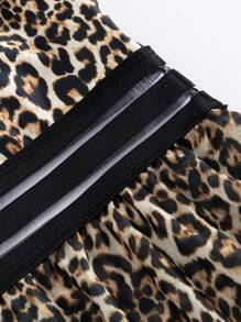 Women's Leopard Print Patchwork Vest Top, Swimsuit And Bikini Set (Random Print), 2pcs Summer - Multicolor - View 6