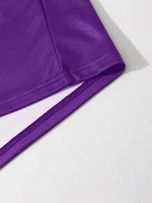 ROMWE MEN Street Life Men's Racing Icon Printed Short Sleeve T-Shirt, School - Purple - View 4