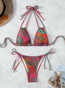 Swim Vcay Ladies' Printed Swimwear Set Random Print, 2pcs/Set, Copyrighted Summer - Multicolor - View 4