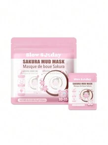 SlowSunday Sakura Mud Mask, Mud Mask, Oil Control, Brightening, K Beauty, For Valentine's Day, Valentines Gift, Valentines Day Gift, Ideal For Party - Pink - View 7