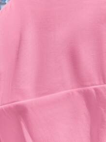 SHEIN EZwear Valentine's Day Women Mesh Flocked Heart Mini Skirt Valentine Day - Pink - View 7