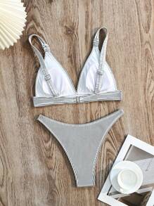 SHEIN Swim Women's Sexy Striped Bikini Set For Beach Summer Swimwear - Multicolor - View 4