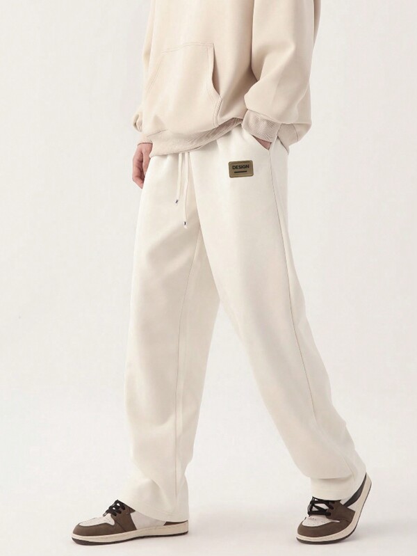 Spring Autumn Loose Straight Knitted Casual Pants For Men, Lightweight And Versatile