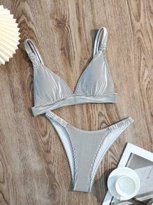 SHEIN Swim Women's Sexy Striped Bikini Set For Beach Summer Swimwear - Multicolor - View 6