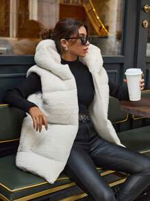 EURMUSE Teddy Bear Puffer Jacket - White - View 3