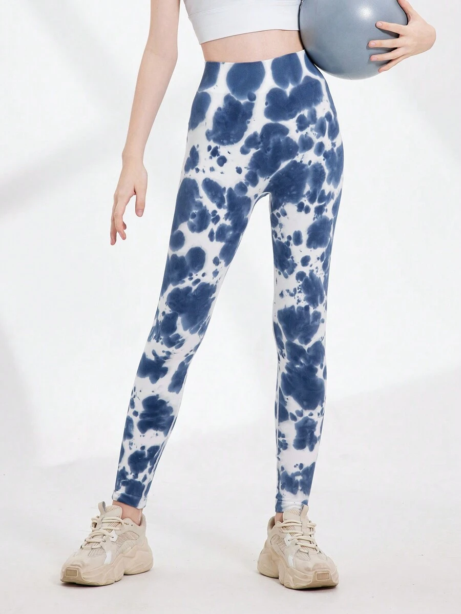 SHEIN Teen Girls' Printed Simple Daily Sports Pants, Long - Multicolor - View 1