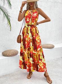 Breezaya Women's Open Shoulder Ruffle Holiday Casual Dress - Yellow - View 6
