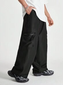 Manfinity NXTstreet Men's Loose Woven Jogger Pants - Black - View 5