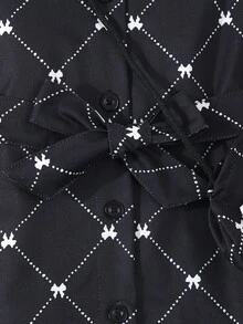 SHEIN Vestido Sin Mangas Con Botones Delanteros Y Estampado Integral Estilo Princesa De Verano Para Niña Bebé - Negro - Ver 6