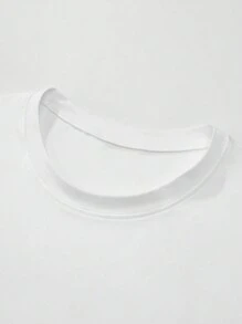 Men's Solid Color Crew Neck Short Sleeve Casual T-Shirt, Summer - White - View 7