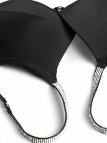 SHEIN Ladies' Simple Daily Wear Push-Up Molded Cup Bra - Black - View 7