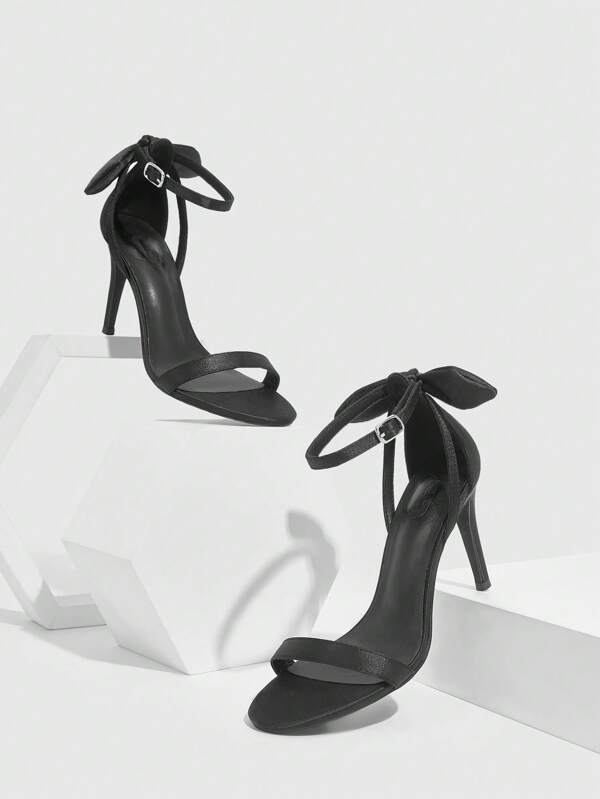 CUCCOO CHICEST Woman Shoes Black Fashion High Heel Sandals With Bowknot Detail For Spring And Summer Vacation Shoes Summer Spring Shoes Spring Break Easter Prom Heels