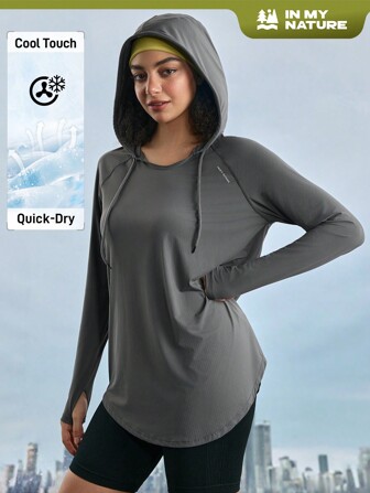 In My Nature Women's Plain Simple Drawstring Casual Long Sleeve Outdoor Hoodie Winter Women Tops Hiking Women Clothes