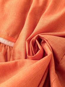 SHEIN LUNE Plus Size Women's Loose Fit Casual Short Sleeve Round Neck Shirt For Summer - Orange - View 3