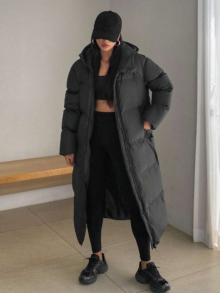 Women's Loose-Fit Long Hooded Padded Coat, Long-Sleeved ,Winter Women Clothes,Winter Coat Women