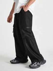 Manfinity NXTstreet Men's Loose Woven Jogger Pants - Black - View 1