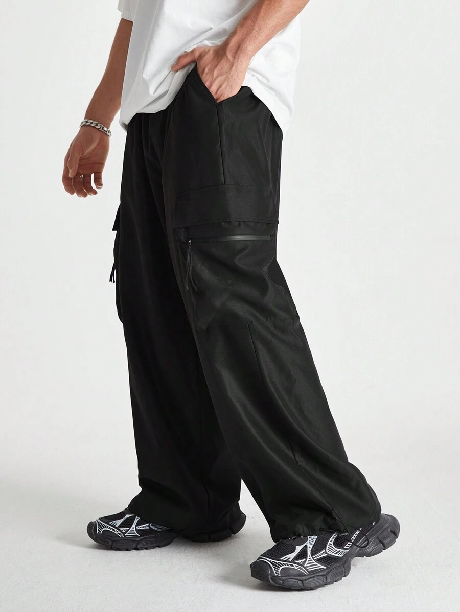 Manfinity NXTstreet Men's Loose Woven Jogger Pants - Black - View 1