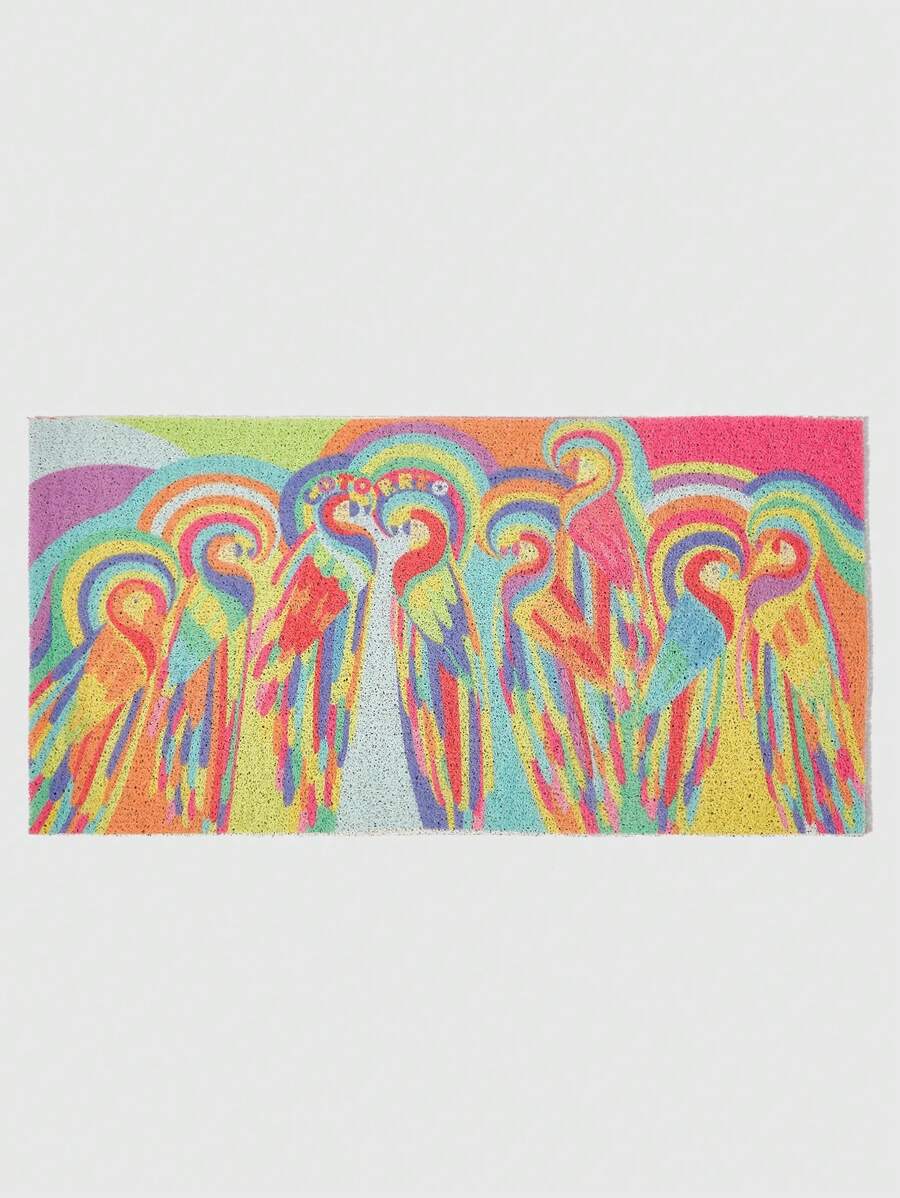 LOURDES VILLAGOMEZ Artist 1pc Parrot Pattern PVC Non-Slip Carpet, Holiday, Valentine's Day - Multicolor - View 1