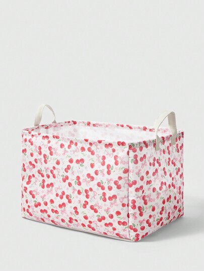 Kawaii Un cestino con motivi di ciliegie e fiocchi a tutto campo