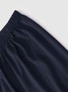 Set de 2 piezas de shorts de verano de unicolor para hombre para uso en casa