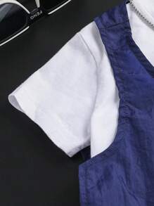 Jungen cooles Arbeitskleidung Westen- und Shorts Set, Frühlings- und Sommer tägliche Kleidung