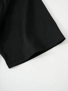 ROMWE MEN Grunge Punk Bộ áo thun nam tay ngắn mùa hè in chữ và ngôi sao, quần short cạp rút dây, đi học - Nhiều màu - Xem 4