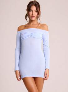 MUSERA Top con mangas largas, escote fruncido y transparente, primaveral y sexy
