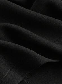 SHEIN MOD Black Waistband Stitching See-Through Mesh Party Date Top,Wedding Top,School Top,Workout Top,Teacher Top,Old Money Style