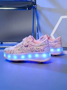 Modische und coole 4-Rad stabile Multi-Modus Rollschuhe für Teenager, aufladbare abnehmbare multifunktionale Rollschuh-Schuhe, Sportschuhe, Skate