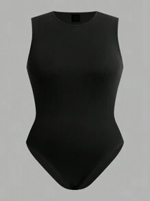 SHEIN EZwear 2pcs Casual Plus Size Bodysuit In Simple Solid Color, Suitable For Summer Suitable For Going Out - Multicolor - View 5