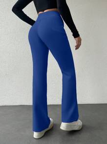 EURMUSE Pantalones Acampanados Para Mujer - Azul - Ver 2