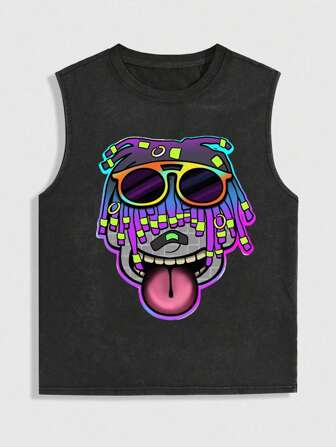 Street Life Camiseta de manga corta con estampado divertido para hombre, estilo vintage, lavado y desgastado