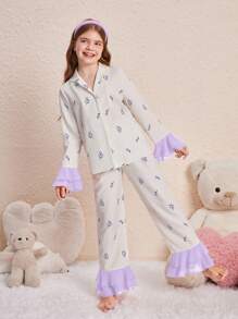 SHEIN Tween Girls Pyjamas - Mauve Purple - View 2
