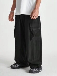 Manfinity NXTstreet Men's Loose Woven Jogger Pants - Black - View 7