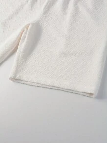 Manfinity Homme Conjunto de camisa de manga corta y pantalones cortos unicolor para hombre, informales, verano - Blanco - Ver 7