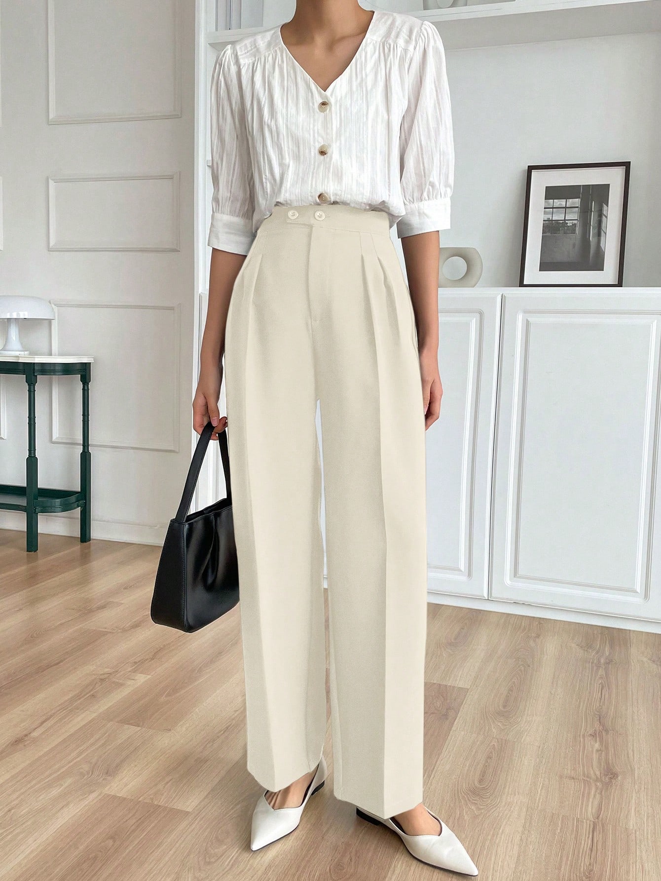 DAZY بنطلون كاجوال رجولي بمقاس مستقيم وتصميم كلاسي...