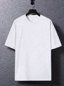 Manfinity Dauomo Zomer-T-shirt met ronde hals, korte mouwen en slogan voor heren